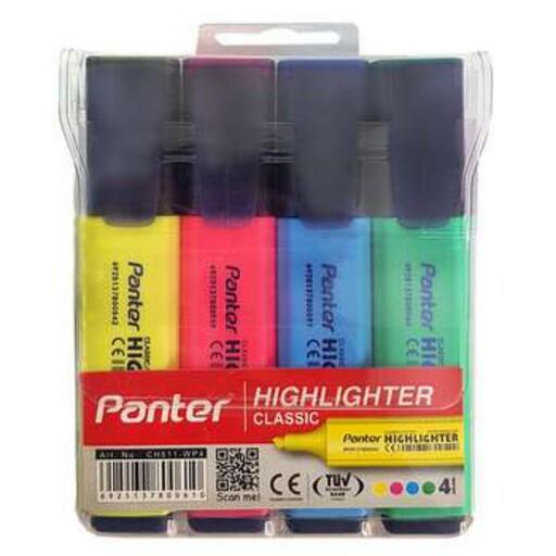 ماژیک هایلایت 4 رنگ پنتر اصل (کیف پلاستیکی)